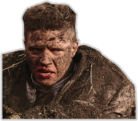 Biff Looking Grumpy, Covered in Manure